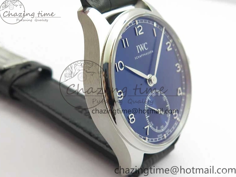 MIROTIME 0426 TimelessDesign Portuguese IW358304 ZF 1:1 Best Edition SS Blue Dial on Leather Strap A 7078